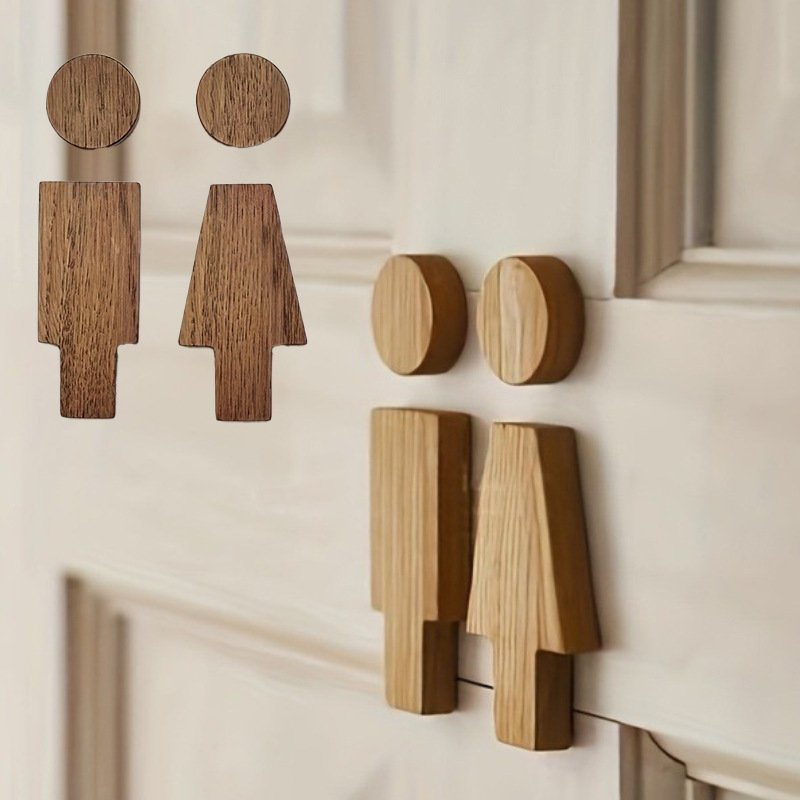 שלט עץ לדלת שירותים